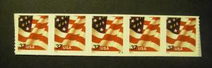 Scott 3632A, 37c Waving Flag, PNC5,#S2222, solid tag