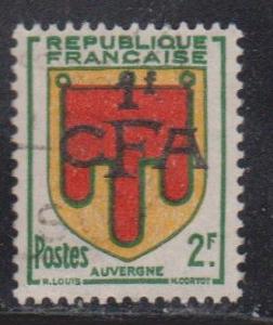 REUNION ISLAND Scott # 284 Used - CFA & New Value Overprint