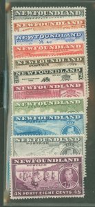 Newfoundland #233-243v Mint (NH) Single (Complete Set)