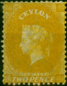 Ceylon 1867 2d Ochre SG64ax Wmk Reversed Fine & Fresh MM