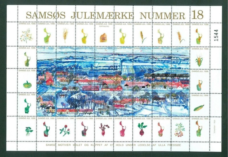 Denmark. Christmas Sheet Local Samso  # 18. 1996. Town: Toftebjerg. Vegetables