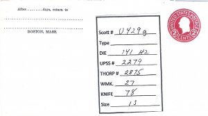 Scott# U429g  Die 141 UPSS#2279 US envelope.