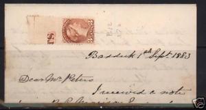 Canada #37b Mint On Dated Letter With Imprint