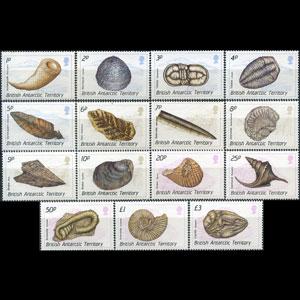 BR.ANTARCTIC TERR. 1990 - Scott# 153-67 Fossil Set of 15 NH