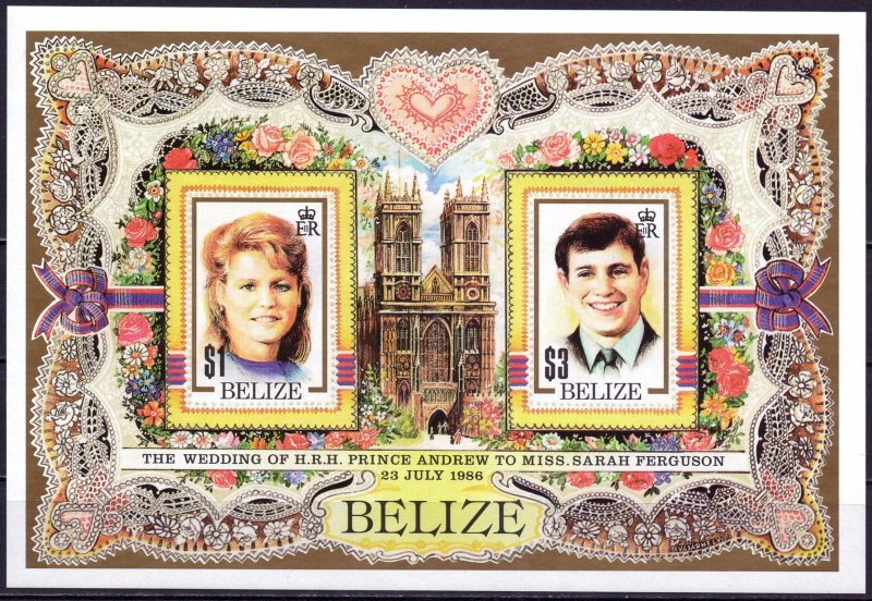 Belize. 1986. bl84. Princess. MNH.