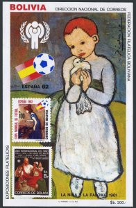 Bolivia 677/629 sheet,MNH. Mi Bl.132. Year of Child IYC-1979. Soccer Spain-1982.