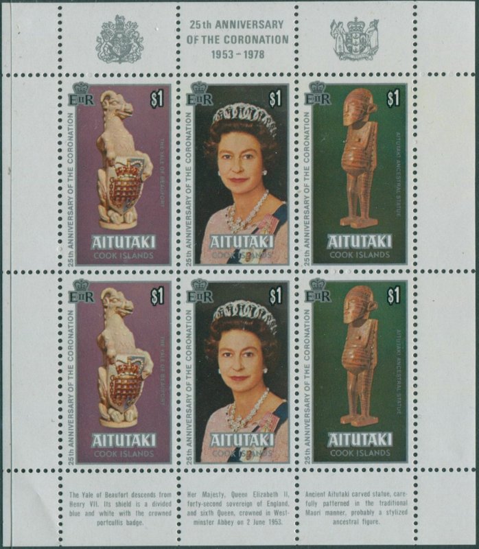 Aitutaki 1978 SG257-259 Coronation sheet MNH