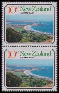 New Zealand 1145 Seascapes Beach Scenes Karitane Beach 10c vert pair MNH 1977