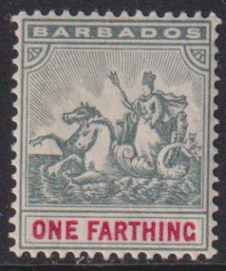 1904 Barbados Badge of the Colony 1 Farthing issue MMH Sc# 90 CV $14.00 Stk #1