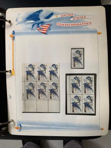 Scott 1241 - Plate Block Of 6, block of 4, single - Columbia Jays  - MNH - 1963