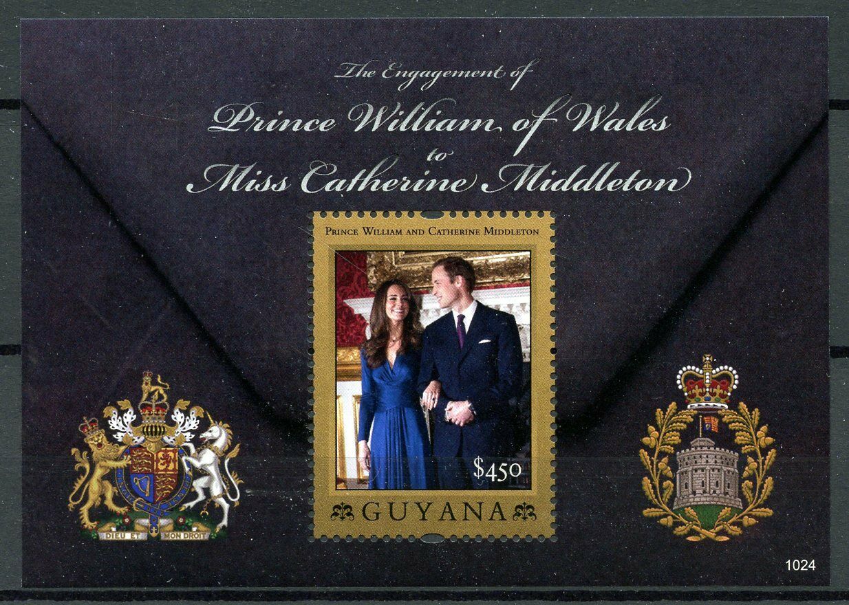 Guyana Royalty Stamps 2010 MNH Royal Engagement Prince William & Kate