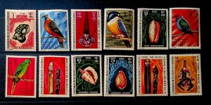 NEW HEBRIDES (FRENCH) Sc 174-85 NH ISSUE OF 1972 - BIRDS-SEA LIFE-LOCAL ART