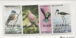 BARBUDA Sc 464-7 NH issue of 1980 - OVERPRINTS - BIRDS. Sc$20