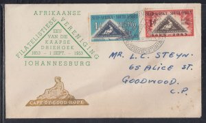 South Africa Scott 193-4 FDC - Postage Stamp Centennial T4-2