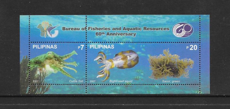 FISH - PHILIPPINES #3095 SQUID & CUTTLE FISH  MNH