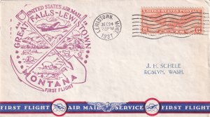 1937, 1st Flt., AM-28, Great Falls-Lewistown, MT (E15001)