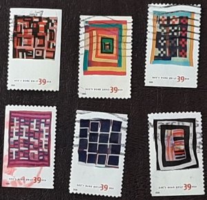 US Scott # 4089-4098; ten used 39c Gee's Bend Quilt from 2006;