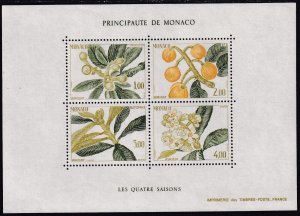 Sc# 1472 Monaco 1985 Life cycle of Japan Medlar S/S miniature sheet MNH $6.50 