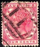 Queen Victoria, Mauritius stamp SC#72 used