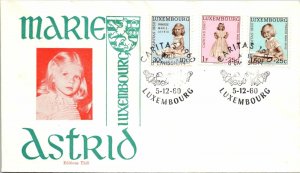 Luxembourg FDC 1960 - 10c/1f/25c Stamps - Princess Marie Astrid - F29015 