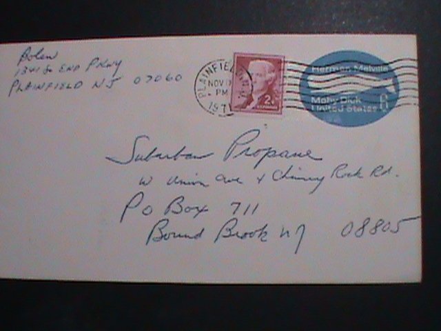 ​UNITED STATES,1971 COMMERCIAL COVER FANCY POSTAL CANCELLED-USED VERY FINE