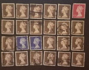 Queen Elizabeth II Jumbo Large Machin GREAT BRITAIN Used Stamp Lot T4016