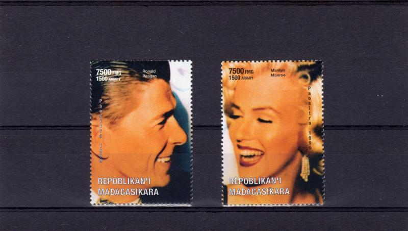 Madagascar 1999 Ronald Reagan/Marilyn Monroe Set (2) Perf.MNH VF