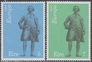 IRELAND Sc # 339-40 CPL MNH EUROPA 1974, EDMUND BURKE, STATESMAN