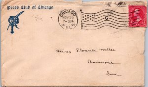 1897 - 2c Stamp - Flag Cancel - Chicago, ILL - J1704