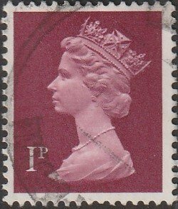 Great Britain #MH23 1979 1p  Crimson QEII Machin Head USED-VF.