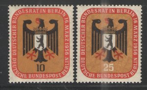 Germany - Deutsche Bundespost Berlin 1956 Sc# 9N118-9N119 MNH/MH VG/F