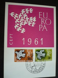 Europa 1961 - Belgium - Set - First Day Cancellation