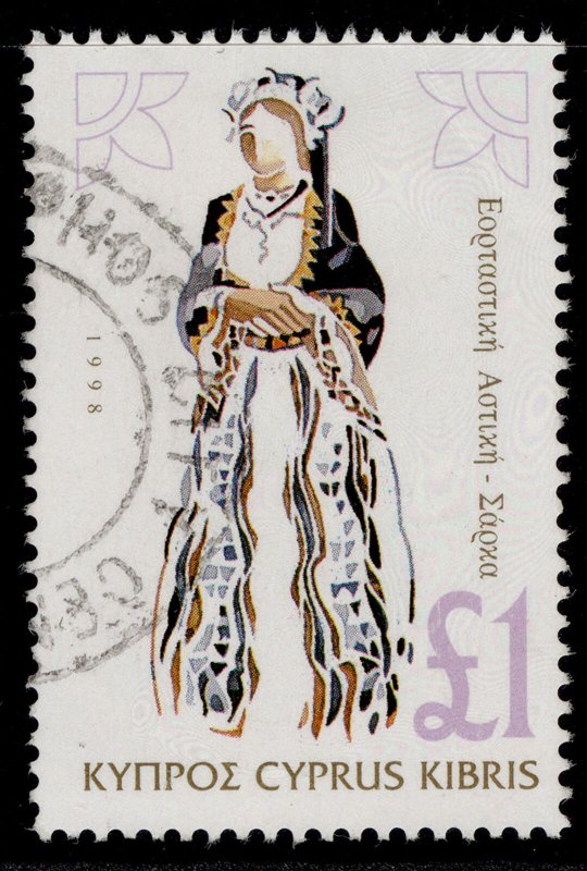 CYPRUS QEII SG876, 1994 £1 townswoman, FINE USED.