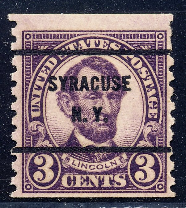 Syracuse NY, 600-61 Bureau Precancel, 3¢ coil Lincoln