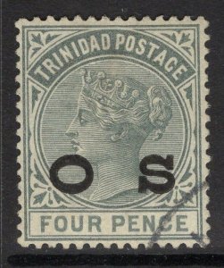 TRINIDAD SGO4 1894 4d GREY FINE USED