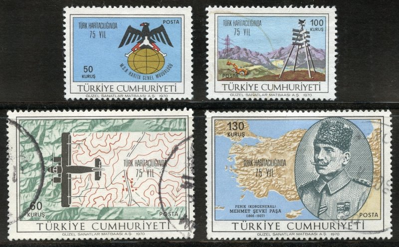 Turkey Scott 1844-47 - 1970 Turkish Cartographic Service 75th - SCV $1.50