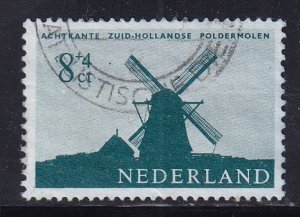 Netherlands  #B375  used  1963  windmill  8c