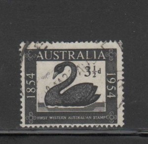 AUSTRALIA #274  1954 WESTERN  AUSTRALIA FIRST POSTAGE STAMP   F-VF USED c