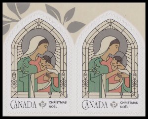 Canada 3404 Christmas Madonna & Child P horz pair MNH 2023