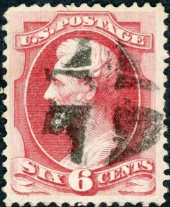 #148 – 1870-71 6c Lincoln, carmine. Used.
