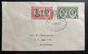 1947 Southern Rhodesia First Day Cover FDC King George Royal Visit To Salisbury