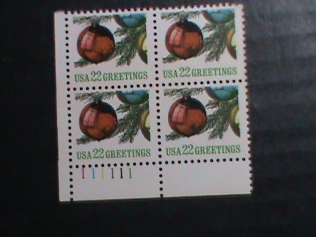 ​UNITED STATES-1987 SC#2368 CHRISTMAS GREETING STAMPS -MNH -PLATE BLOCK -4 VF
