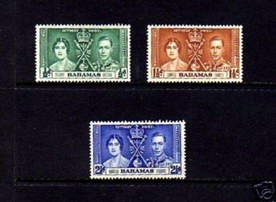 BAHAMAS - 1937 - KG VI - CORONATION ISSUE - MINT - MNH  SET OF 3!