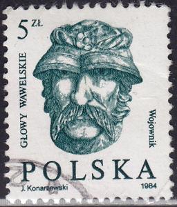 Poland 2629 Wawel Castle Warrior's Wooden Head 1984