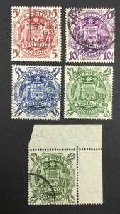 MOMEN: AUSTRALIA SG #224a-d,224da ROLLER FLAW USED £130+ LOT #63858