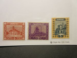SAAR  Scott  113, 114 & 115  MINT HINGED  LotH  Cat  $32.90