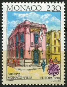 Monaco Sc#1716 MNH, 2.30f multi, Europa (C.E.P.T.) 1990 - Post Office Buildin...