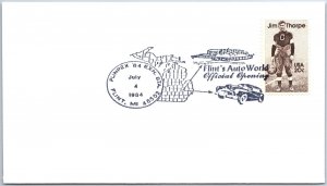 U.S. SPECIAL POSTMARK COVER OFFICIAL OF OPENING FLINT MICHIGAN'S AUTO WORLD 1984