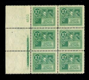 MOMEN: US STAMPS #E7 PLATE BLOCK OF 6 MINT OG NH VF/XF