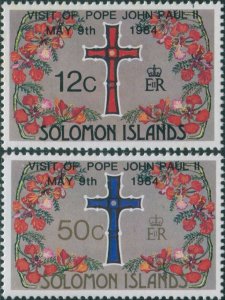 Solomon Islands 1984 SG517-518 Pope Visit set MNH